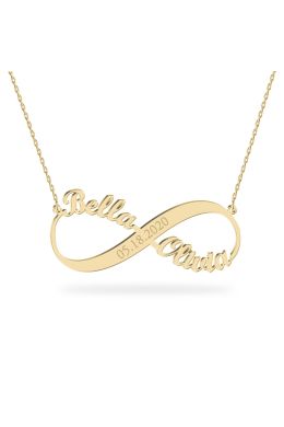 infinity name necklace with date