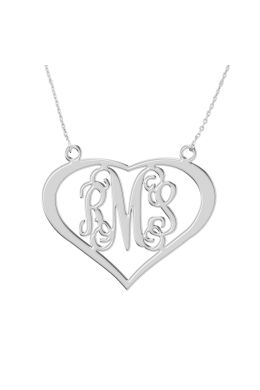 personalized Celebrity Monogram Necklace Sterling Silver for grils