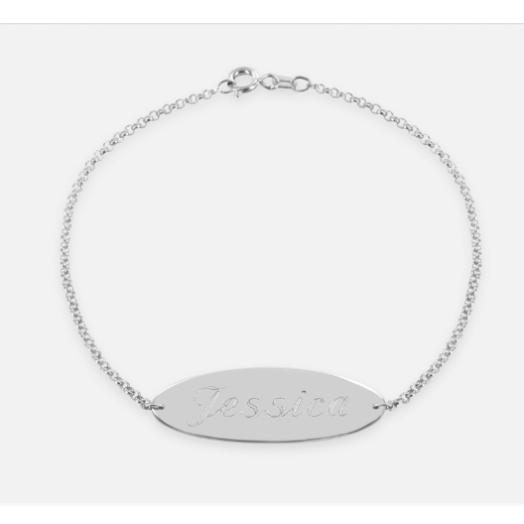Sterling Silver Engraved Bracelet with any word