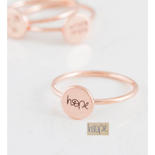 Handwriting Disc Ring - Personalized Disc Ring