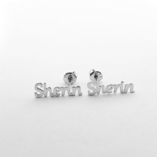 Custom Name Earring -Personalized Name Earring - Silver Initial Earrings - Personalized Jewelry
