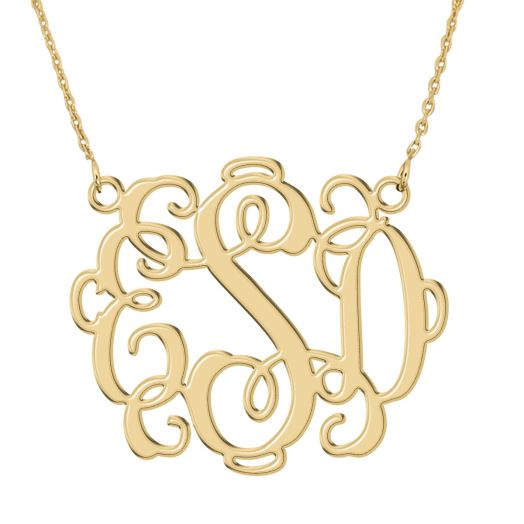 personalized Celebrity Monogram Necklace Sterling Silver customed