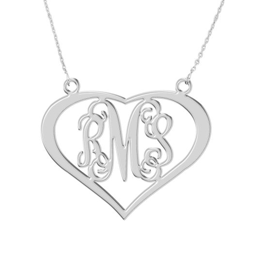 personalized Celebrity Monogram Necklace Sterling Silver for grils