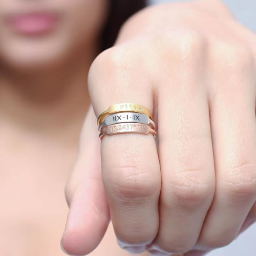 Custom Name Ring -Stacking Bar Ring-Sterling Silver-Baby Name Ring-Personalized Gifts -Mother Gifts 