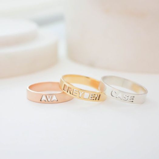 Personalized Name Jewelry -Grandma Gift-Custom Name Ring -Cut-out Style Name Ring