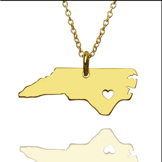 Personalized USA State Necklace 2017 Map Pendant Summer Style Necklaces 